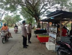 Patroli Polsek Biromaru, Imbau Warga Patuhi Protokol Kesehatan