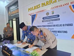 Polres Parigi Moutong dan Lapas Parigi Resmi Teken MoU Perkuat Pengamanan